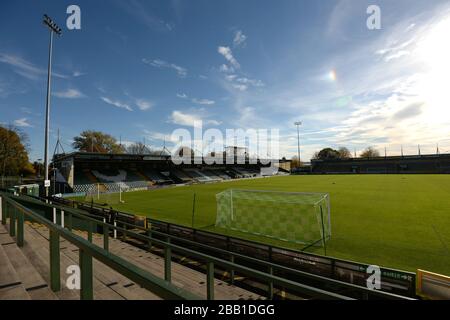 Vue générale sur le parc Huish, qui abrite la ville de Yeovil Banque D'Images