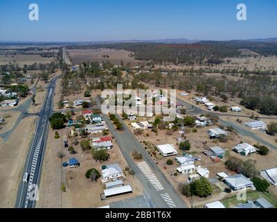 L'antenne du petit village de Wowan qui a exporté autrefois du lait et de la crème vers l'Angleterre est située sur la Leichhardt Highway Central Queensland Banque D'Images