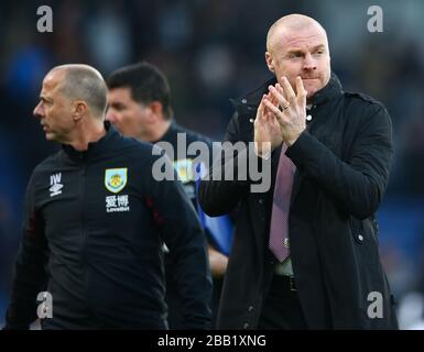 Sean Dyche, responsable de Burnley, avant le début du match Banque D'Images