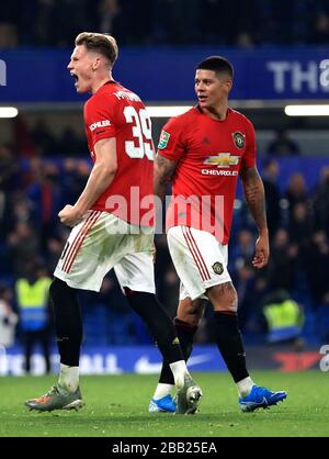 Scott McTominay, de Manchester United, célèbre après le coup de sifflet final Banque D'Images