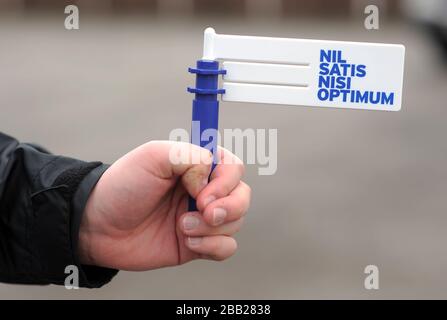 Supporters d'Everton dans la zone de ventilation Banque D'Images