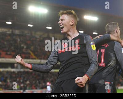 Sam Clucas de Stoke City célèbre la notation du quatrième objectif de son équipe Banque D'Images