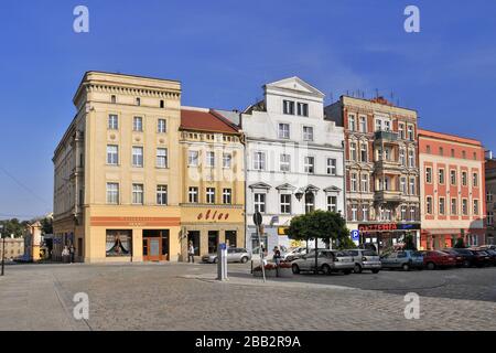 Maisons de logement à Zabkowice Slaskie, Basse-Silésie Voivodeship, Pologne. Banque D'Images