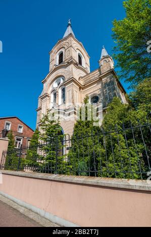 Église évangélique de la confession d'Augsbourg. Zdunska Wola, Lodz Voivodeship, Pologne. Banque D'Images