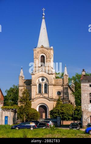 Église évangélique de la confession d'Augsbourg. Zdunska Wola, Lodz Voivodeship, Pologne. Banque D'Images