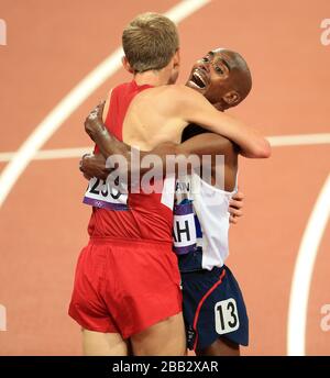 Mo Farah de Grande-Bretagne remporte la finale de 10 000 m pour homme Banque D'Images