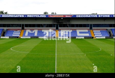 Vue sur le sol de la Moss Rose, qui abrite la ville de Macclesfield Banque D'Images