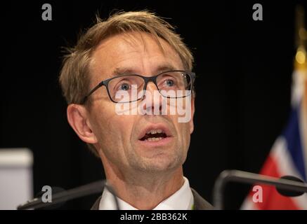 Wellington, Nouvelle-Zélande. 30 mars 2020. Le Directeur général de la Santé de la Nouvelle-Zélande Ashley Bloomfield du Ministère de la Santé s'exprime lors d'une conférence de presse sur COVID-19 à Wellington, en Nouvelle-Zélande, le 30 mars 2020. (Mark Mitchell/NZME/Pool via Xinhua) crédit: Xinhua/Alay Live News Banque D'Images