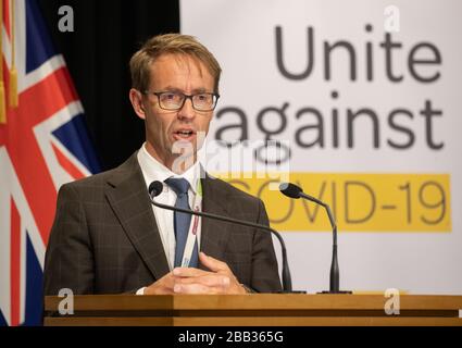 Wellington, Nouvelle-Zélande. 30 mars 2020. Le Directeur général de la Santé de la Nouvelle-Zélande Ashley Bloomfield du Ministère de la Santé s'exprime lors d'une conférence de presse sur COVID-19 à Wellington, en Nouvelle-Zélande, le 30 mars 2020. (Mark Mitchell/NZME/Pool via Xinhua) crédit: Xinhua/Alay Live News Banque D'Images