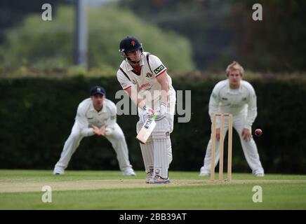 Steven Croft, du Lancashire, bat lors de la deuxième finale du championnat XI au club de cricket Radlett Banque D'Images