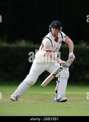 Steven Croft, du Lancashire, bat lors de la deuxième finale du championnat XI au club de cricket Radlett Banque D'Images