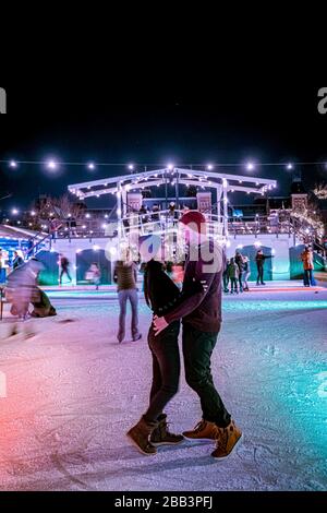 Amsterdam City Pays-Bas Novembre 2019 patinoire Rijksmuseum un jour lumineux en hiver aux pays-bas Banque D'Images