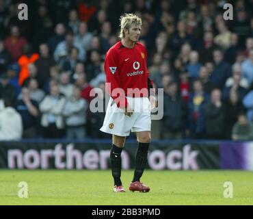 LONDRES, Royaume-Uni, 19 OCTOBRE David Beckham de Manchester United en action pendant la Barclays Premier League entre Fulham et Manchester United at Banque D'Images