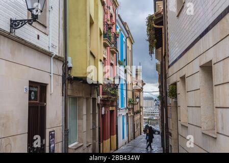 Maisons de logement sur la vieille ville de Gijon dans la communauté autonome des Asturies en Espagne Banque D'Images