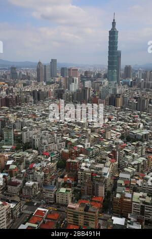 Taipei Skyline, avec Taipei 101 Skyscraper en arrière-plan Banque D'Images