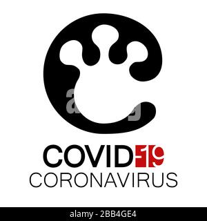 COVID-19 icône vectorielle coronavirus, symbole, logo sur fond transparent. Forme arrondie n° 1 Illustration de Vecteur