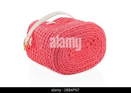 sac tissé à la main rose pour femme Banque D'Images