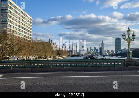 Pont de Westminster, St. Thomas Hospital, Londres, Corona virus Days Banque D'Images