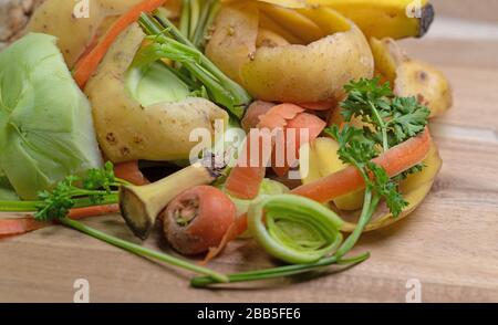 Les déchets biodégradables dans la cuisine, close-up Banque D'Images