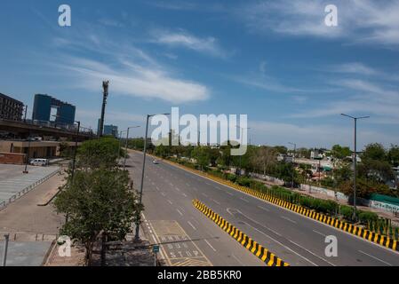 Lock-dots de l'Inde. Photos des routes Delhi/RCN fermées pour les 21 prochains jours Banque D'Images