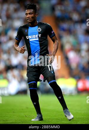 Club Brugge's Simon Deli en action Banque D'Images