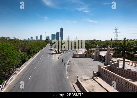 Lock-dots de l'Inde. Photos des routes Delhi/RCN fermées pour les 21 prochains jours Banque D'Images