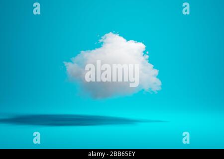 Forme de nuage en 3 dimensions avec ombre sur fond bleu cyan, technologie, concept de données ou de stockage - illustration en 3 dimensions Banque D'Images
