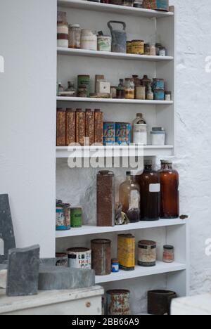 Atelier de studio Outils et travaux au Musée Barbara Hepworth et jardin de sculptures, colline Barmidi, Saint Ives TR 26 1 AD Banque D'Images