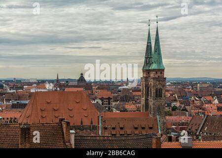 Vue sur la vieille ville de Nuremberg Banque D'Images