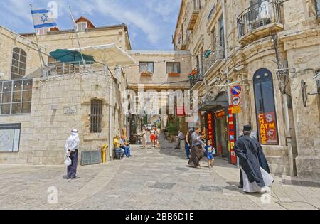 Entrée de la porte Jaffa à Jérusalem Banque D'Images