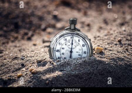 Arrêt de l'horloge (minuteur) dans le sable Banque D'Images