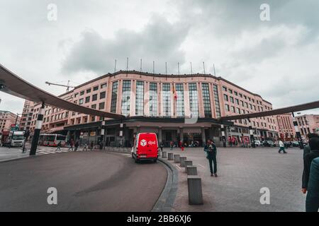 Bâtiment de la gare à Bruxelles, Belgique Banque D'Images