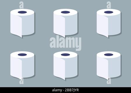 Un rouleau de papier toilette est représenté comme un dessin simple Banque D'Images