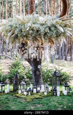 Un endroit bien frappé pour rencontrer les clients pour célébrer le mariage Banque D'Images