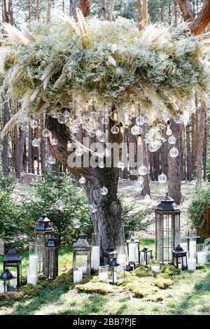 Un endroit bien frappé pour rencontrer les clients pour célébrer le mariage Banque D'Images