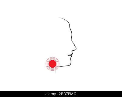 Icône douleur mal à la gorge. Illustration vectorielle, conception plate. Illustration de Vecteur