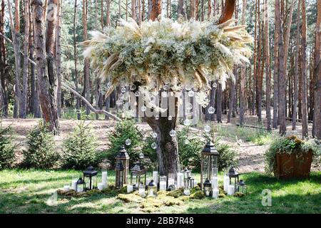 Un endroit bien frappé pour rencontrer les clients pour célébrer le mariage Banque D'Images