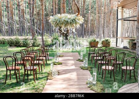 Un endroit bien frappé pour rencontrer les clients pour célébrer le mariage Banque D'Images