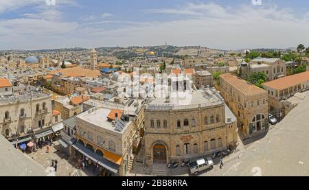 Vue panoramique sur la vieille ville de Jérusalem Banque D'Images