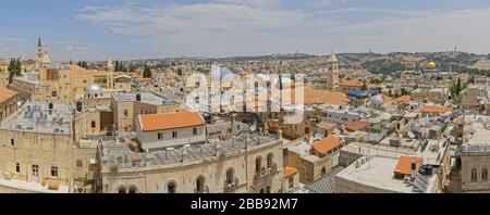 Vue panoramique sur la vieille ville de Jérusalem Banque D'Images