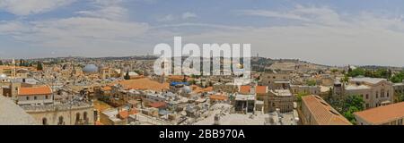 Vue panoramique sur la vieille ville de Jérusalem Banque D'Images