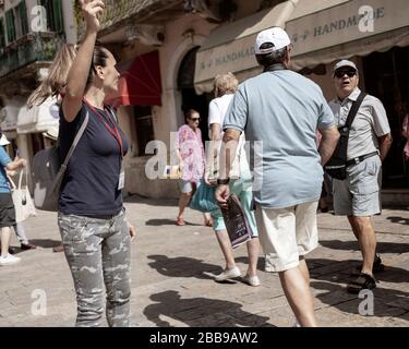 Monténégro, 18 septembre 2019 : visite touristique de la vieille ville de Kotor Banque D'Images