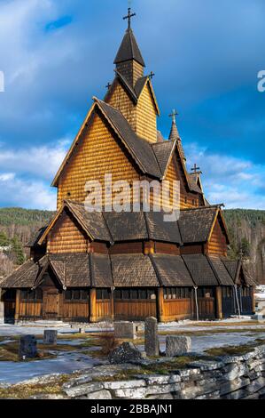 Heddal Stave Church en Norvège Banque D'Images