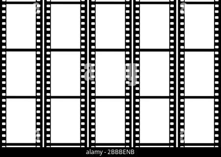 Bande de film photographique de 35 mm isolée sur fond blanc Banque D'Images