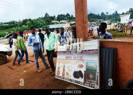 Un magasin de miel sauvage éthiopien à Kush-Kush, en Ethiopie. Banque D'Images