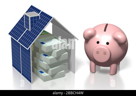 Argent, panneaux solaires concept Banque D'Images