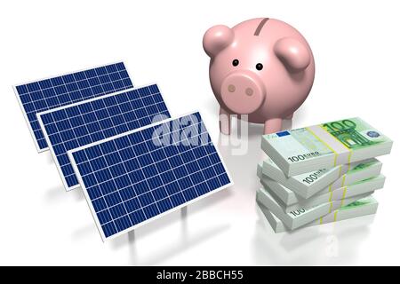 Argent, panneaux solaires concept Banque D'Images