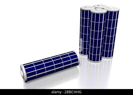 Batterie, panneaux solaires concept Banque D'Images