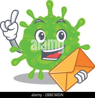 Motif mascotte flaviridae avec enveloppe Illustration de Vecteur