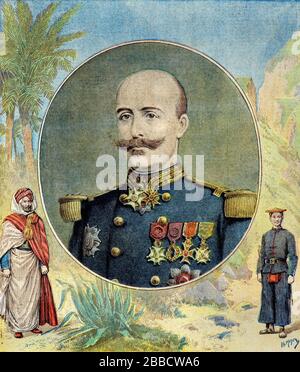 Meyer Henri ( 1841 - 1899 ) - Portrait du général majeur Oscar de Negrier (1839 - 1913) Inspecteur des armées en 1895 - Collection privée Banque D'Images